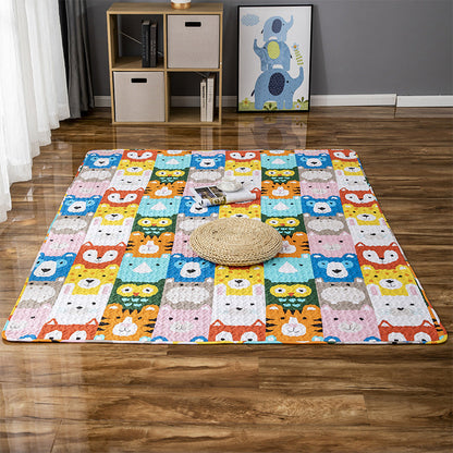 Skorter | Comfort Kids Room Rug Multicolored Cartoon Rug Cotton Blend Pet-Friendly Easy Care Rug