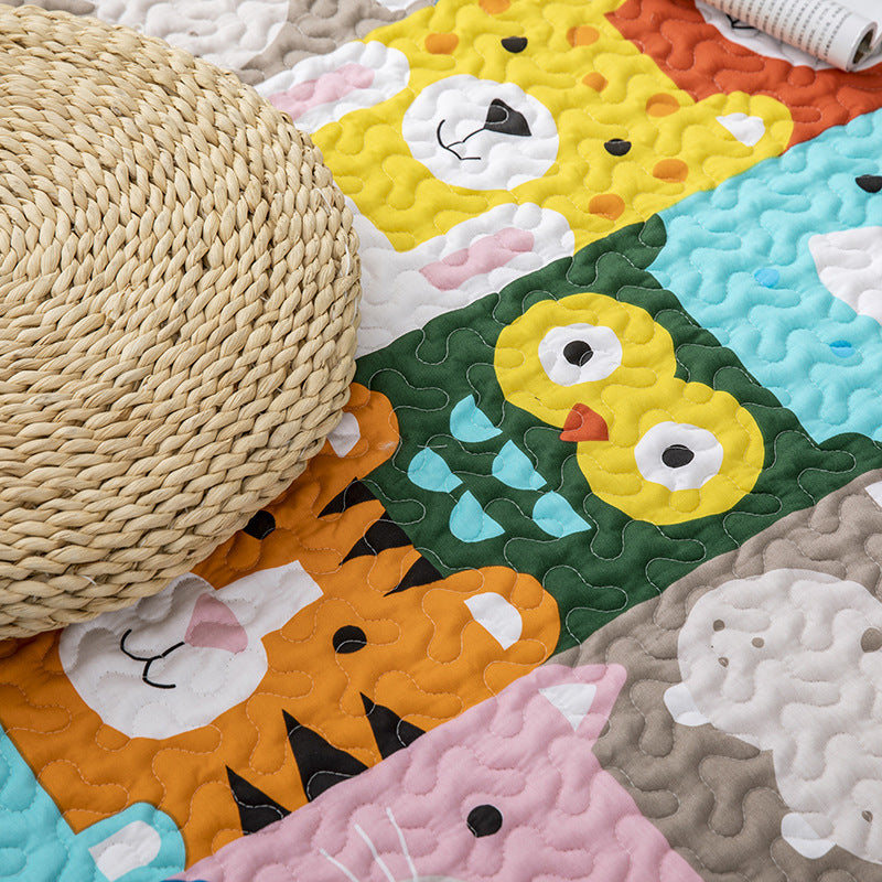 Skorter | Comfort Kids Room Rug Multicolored Cartoon Rug Cotton Blend Pet-Friendly Easy Care Rug