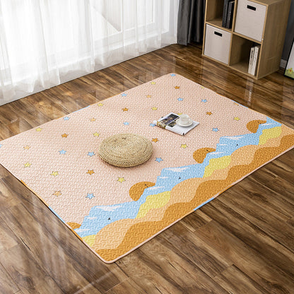 Skorter | Comfort Kids Room Rug Multicolored Cartoon Rug Cotton Blend Pet-Friendly Easy Care Rug