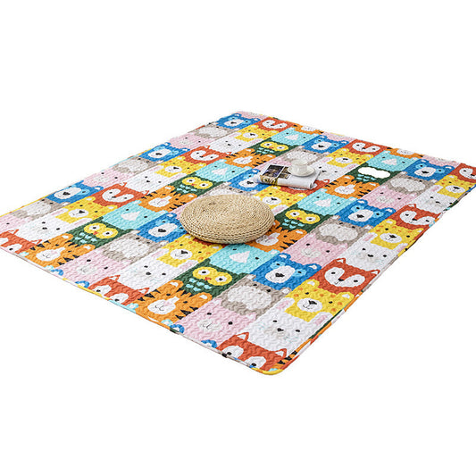 Skorter | Comfort Kids Room Rug Multicolored Cartoon Rug Cotton Blend Pet-Friendly Easy Care Rug