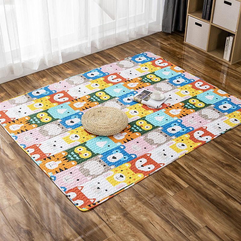 Skorter | Comfort Kids Room Rug Multicolored Cartoon Rug Cotton Blend Pet-Friendly Easy Care Rug