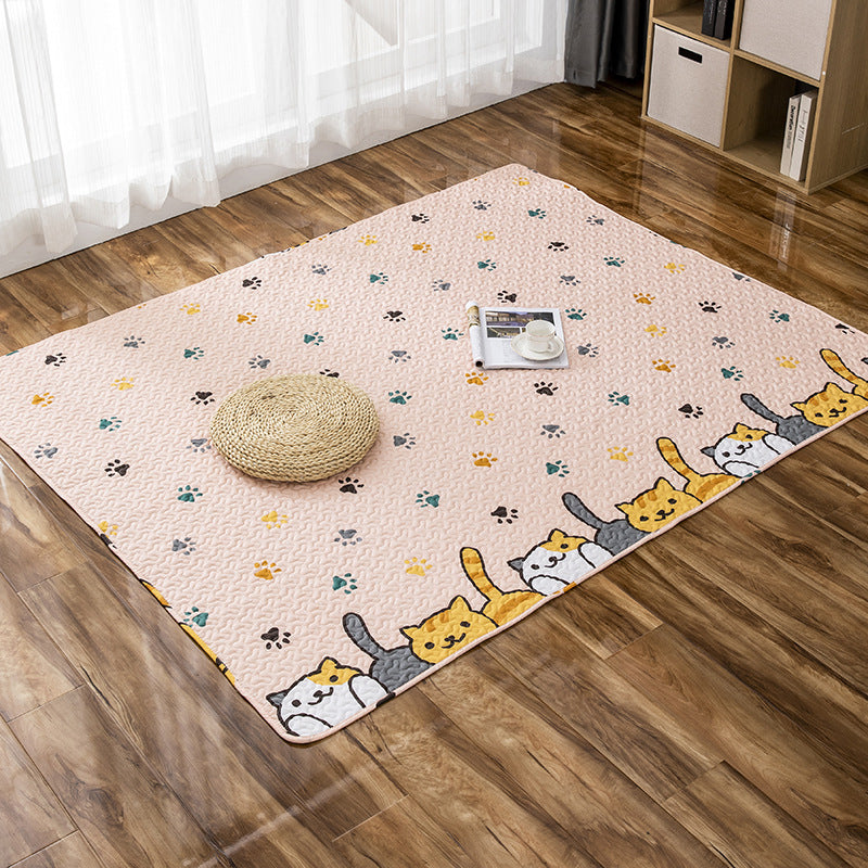 Skorter | Comfort Kids Room Rug Multicolored Cartoon Rug Cotton Blend Pet-Friendly Easy Care Rug
