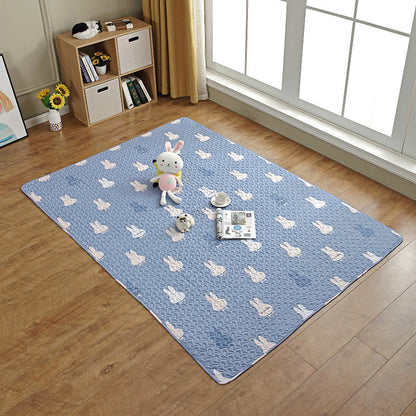 Skorter | Beautiful Cartoon Print Rug Multicolored Cotton Area Rug Pet Friendly Machine Washable Rug for Children's Room