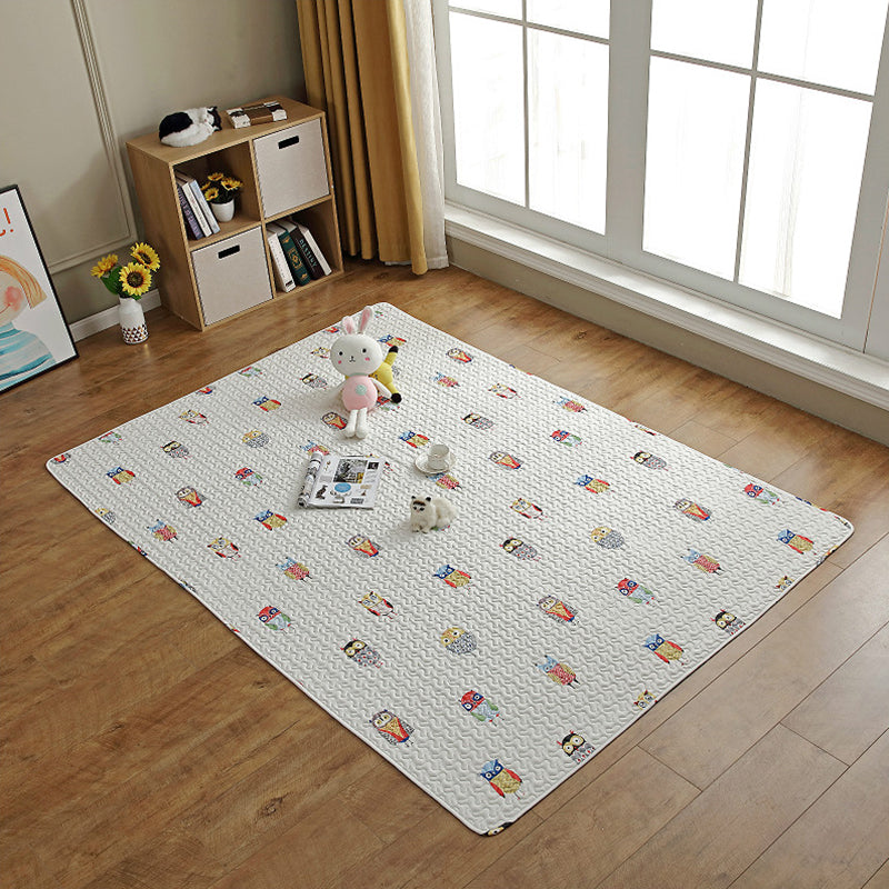 Skorter | Beautiful Cartoon Print Rug Multicolored Cotton Area Rug Pet Friendly Machine Washable Rug for Children's Room