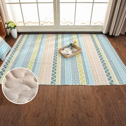 Skorter | Beautiful geometric rug Multicolored Trend rug Cotton Easy to care for Pet-friendly Washable indoor rug for rooms