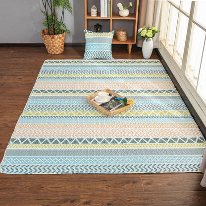 Skorter | Beautiful geometric rug Multicolored Trend rug Cotton Easy to care for Pet-friendly Washable indoor rug for rooms