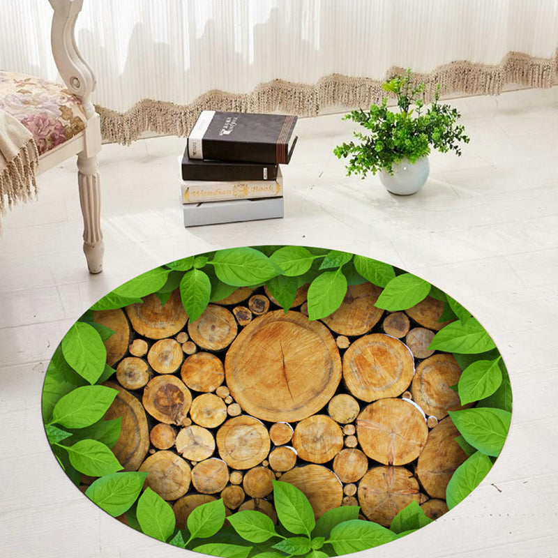 Skorter | Comfort 3D Plant Pattern Rug Multicolored Polypropylene Area Rug Easy Care Machine Washable Rug for Room