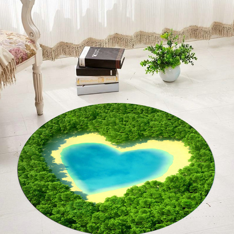 Skorter | Comfort 3D Plant Pattern Rug Multicolored Polypropylene Area Rug Easy Care Machine Washable Rug for Room