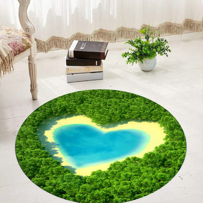 Skorter | Comfort 3D Plant Pattern Rug Multicolored Polypropylene Area Rug Easy Care Machine Washable Rug for Room