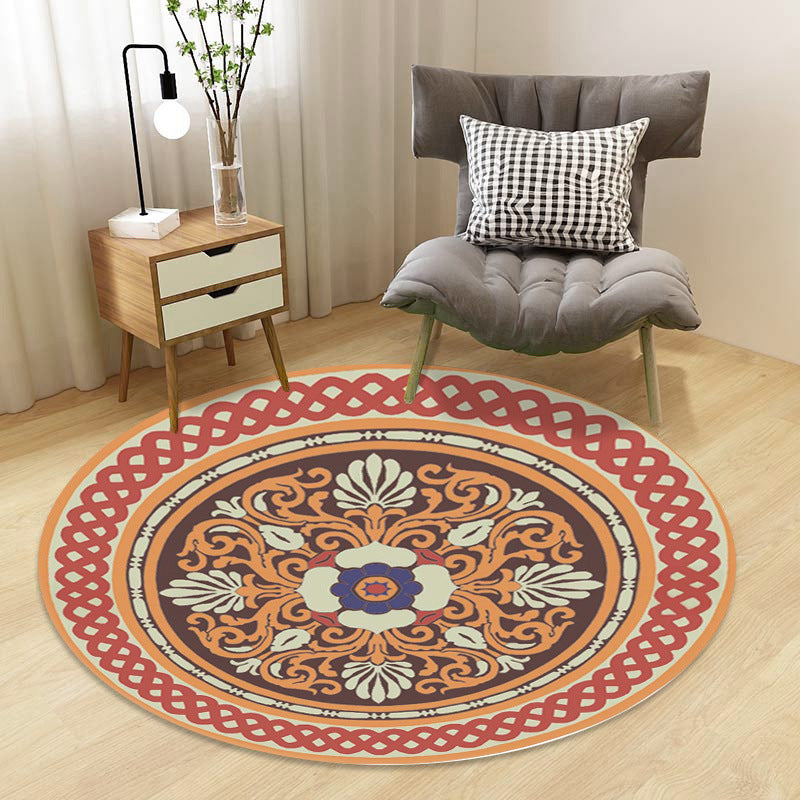 Skorter | Chinoiserie Floral Rug Multicolor Polypropylene Rug Pet Friendly Non-Slip Back Stain Resistant Rug for the Drawing Room