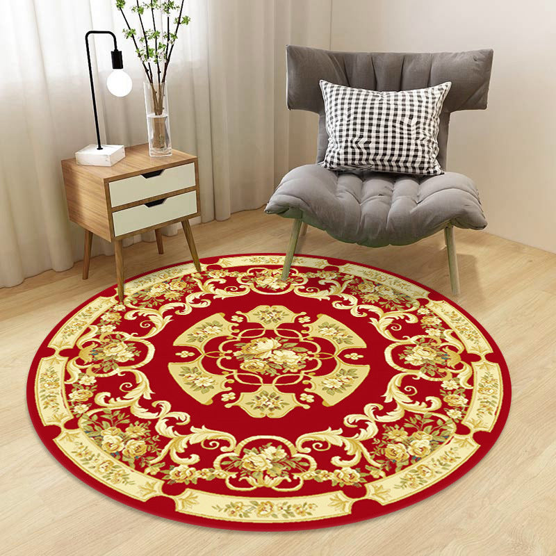 Skorter | Chinoiserie Floral Rug Multicolor Polypropylene Rug Pet Friendly Non-Slip Back Stain Resistant Rug for the Drawing Room