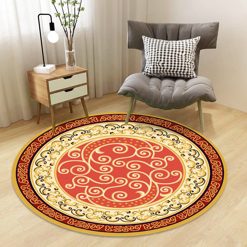 Skorter | Chinoiserie Floral Rug Multicolor Polypropylene Rug Pet Friendly Non-Slip Back Stain Resistant Rug for the Drawing Room