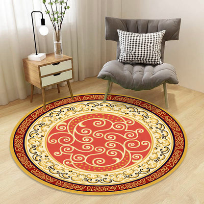 Skorter | Chinoiserie Floral Rug Multicolor Polypropylene Rug Pet Friendly Non-Slip Back Stain Resistant Rug for the Drawing Room