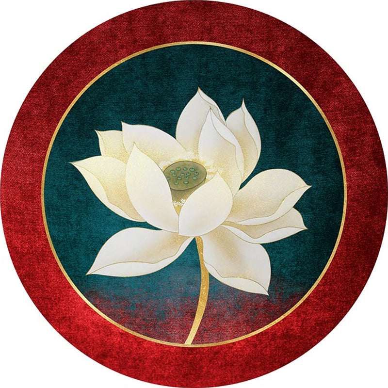 Skorter | Enchanting Multicolor Floral Print Carpet Polyester Asian Carpet Non-slip Pet-friendly Stain-resistant Carpet for Home