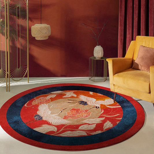 Skorter | Enchanting Multicolor Floral Print Carpet Polyester Asian Carpet Non-slip Pet-friendly Stain-resistant Carpet for Home