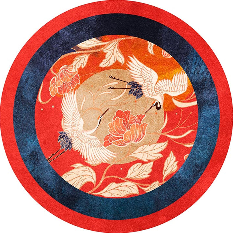 Skorter | Enchanting Multicolor Floral Print Carpet Polyester Asian Carpet Non-slip Pet-friendly Stain-resistant Carpet for Home