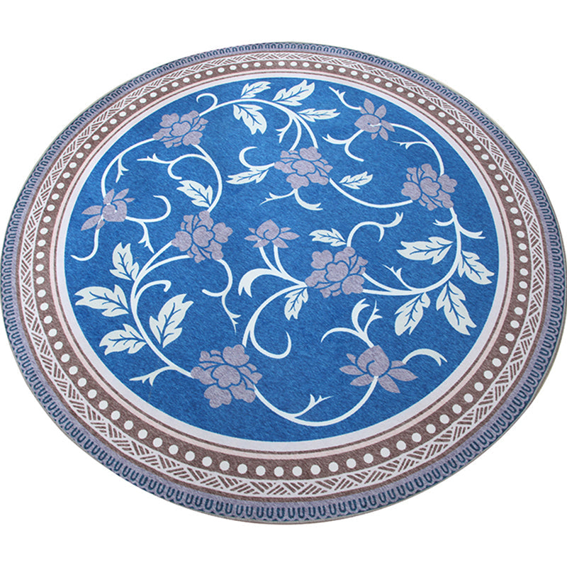 Skorter | Chinese Landscape Print Rug Multicolor Polypropylene Rug Anti-Skid Back Stain Resistant Pet Friendly Rug for the Living Room