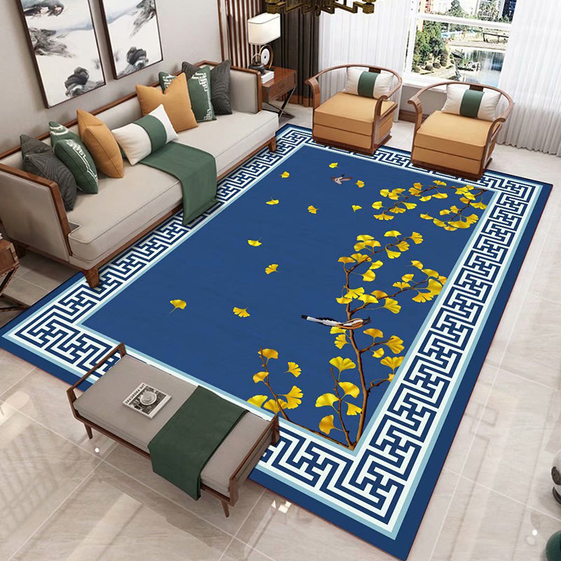 Skorter | Chinese 3D Print Rug Multicolor Polyester Rug Pet-Friendly Non-Slip Washable Rug for the Living Room