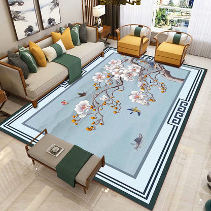 Skorter | Chinese 3D Print Rug Multicolor Polyester Rug Pet-Friendly Non-Slip Washable Rug for the Living Room