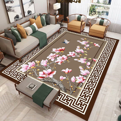 Skorter | Chinese 3D Print Rug Multicolor Polyester Rug Pet-Friendly Non-Slip Washable Rug for the Living Room