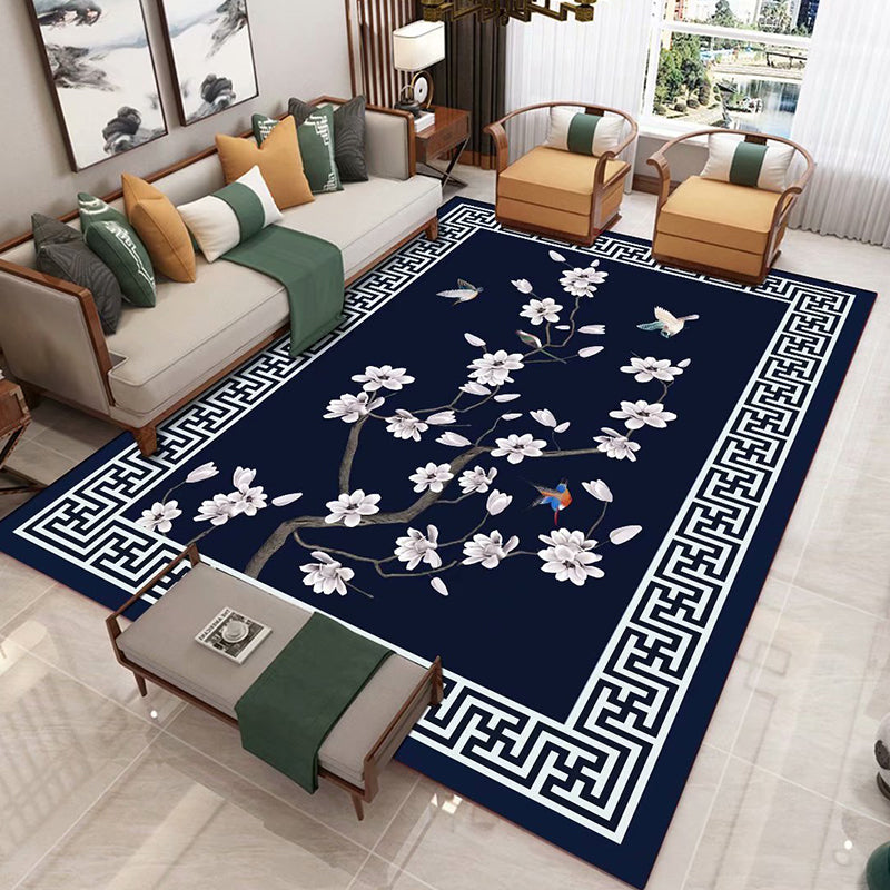 Skorter | Chinese 3D Print Rug Multicolor Polyester Rug Pet-Friendly Non-Slip Washable Rug for the Living Room