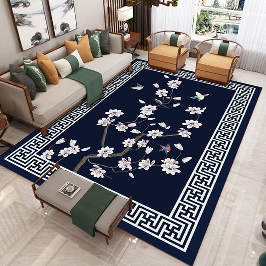 Skorter | Chinese 3D Print Rug Multicolor Polyester Rug Pet-Friendly Non-Slip Washable Rug for the Living Room