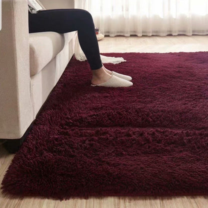 Skorter | Fluffy Plain Rug Multicolored Casual Carpet Synthetic Washable Pet Friendly Non-Slip Carpet for the Living Room