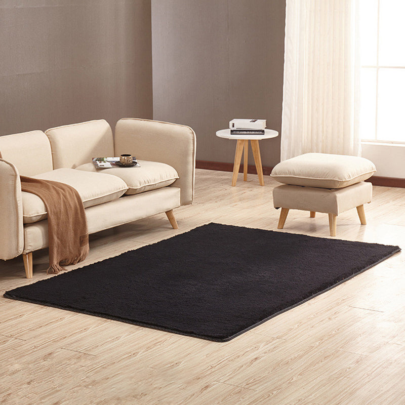 Skorter | Fluffy Plain Rug Multi Colored Casual Rug Synthetic Washable Pet Friendly Non-slip Carpet for Living Room