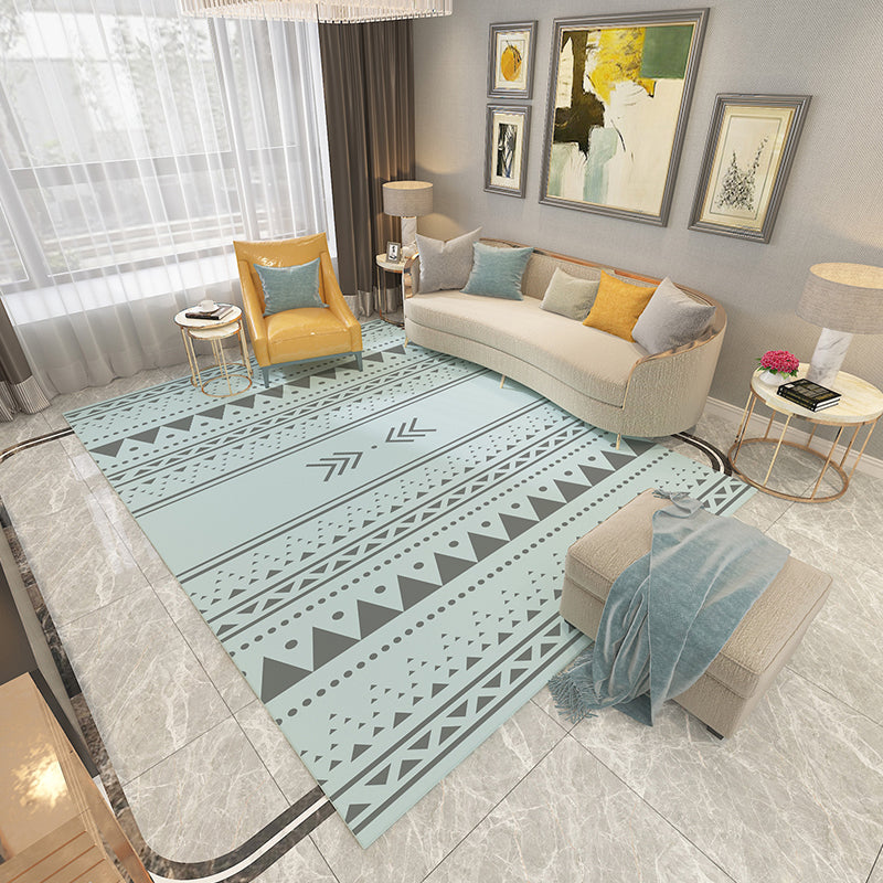 Skorter | Americana Printed Rug Multicolor Synthetic Rug Non-Slip Back Stain Resistant Washable Rug for the Living Room