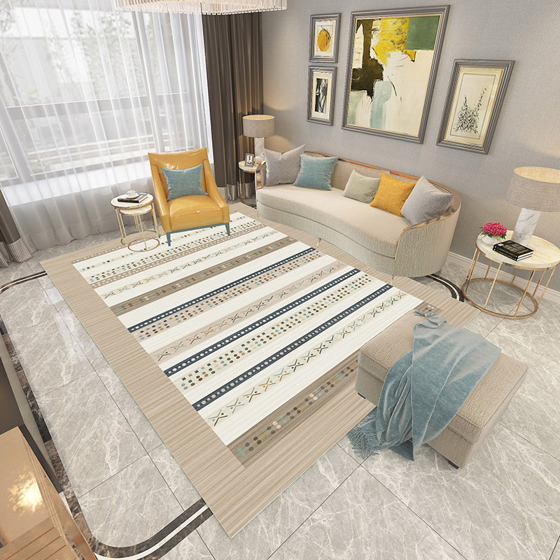 Skorter | Americana Printed Rug Multicolor Synthetic Rug Non-Slip Back Stain Resistant Washable Rug for the Living Room