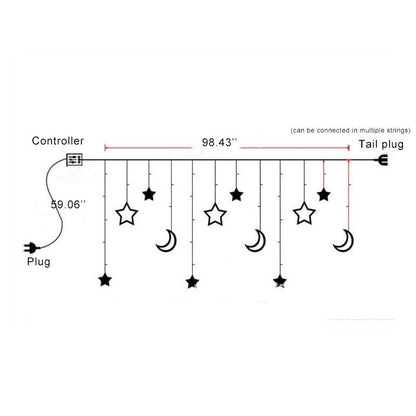 Skorter | Star Moon LED Festival Decoration Atmosphere Decoration Plastic String Lights
