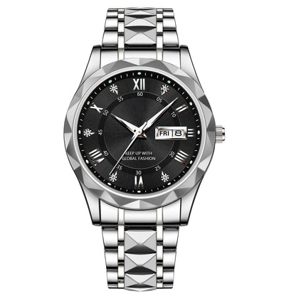 Skorter | Waterproof Luminous Stainless Steel Two-tone Quartz Men's Watch