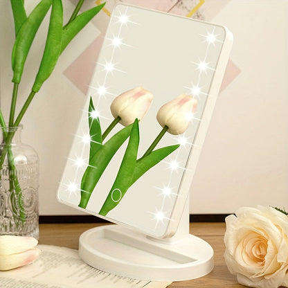 Skorter | 16LED Illuminated Makeup Mirror – Dual Power, With Touch Screen and Adjustable Brightness, USB Powered