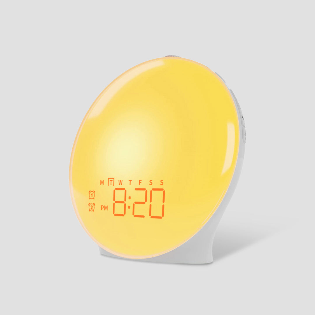 Skorter | Luxury Sunrise Simulation Alarm Clock Lamp | Soothing Sounds, Mood Lighting & Double Alarm for Relaxing Mornings