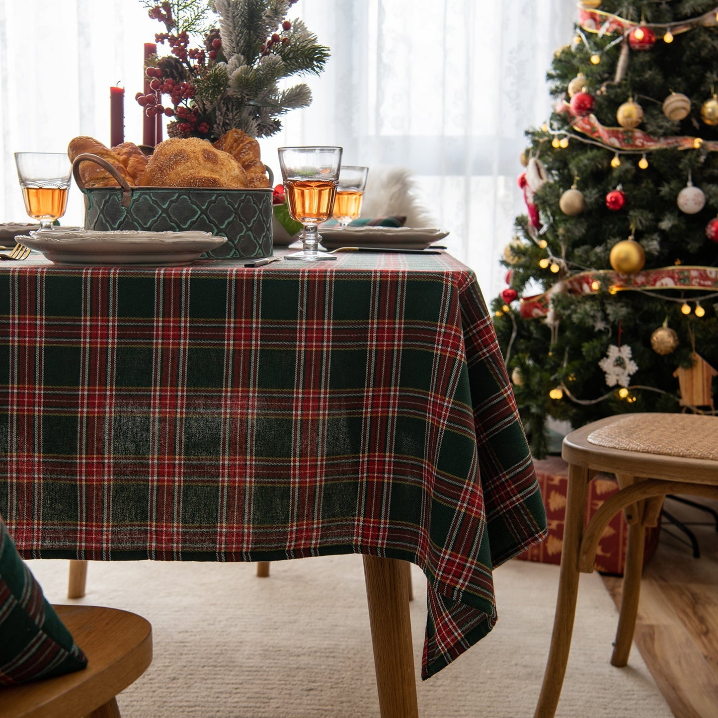 Skorter | Christmas Party Traditional Scottish Check Pattern Tablecloth