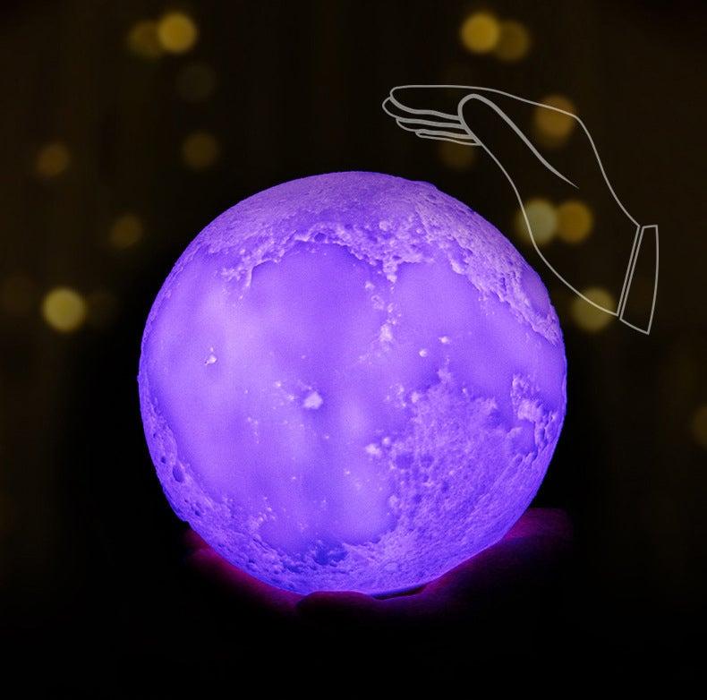 Skorter | Creative Mini Rechargeable 3D Printed Moon 1-Light LED Table Lamp