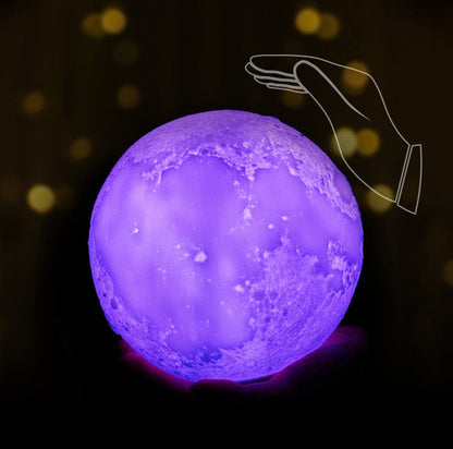 Skorter | Creative Mini Rechargeable 3D Printed Moon 1-Light LED Table Lamp