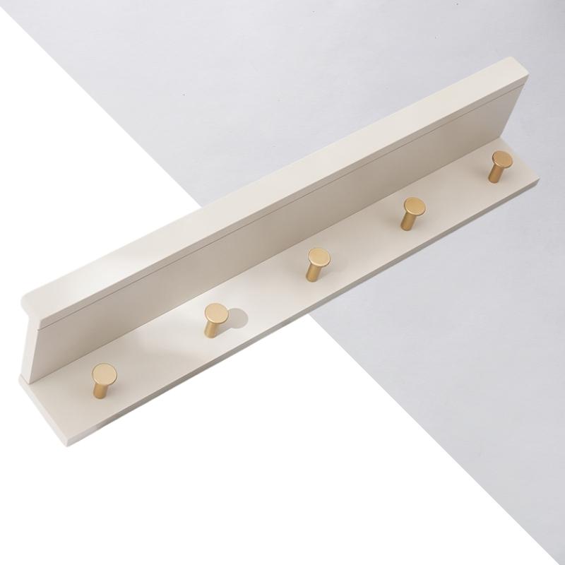 Skorter | Huxley Wall Shelf with Gold Hooks