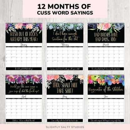 skorter | 2024 Wall Calendar For Tired Women, Fu-K It Swear Calendar Planner