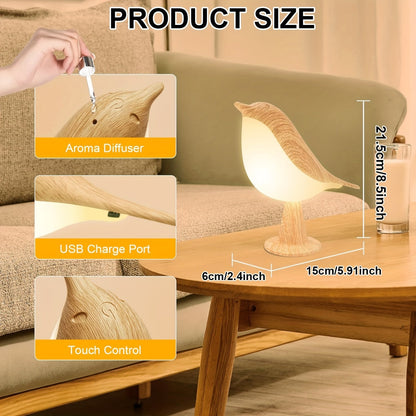Skorter | BrightNest - USB Rechargeable LED Bird Table Lamp with Touch Dimming