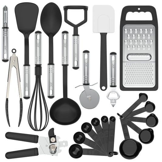 Skorter | 23 Pieces: Lux Decor Collection Stainless Steel Nylon Kitchen Utensil Set