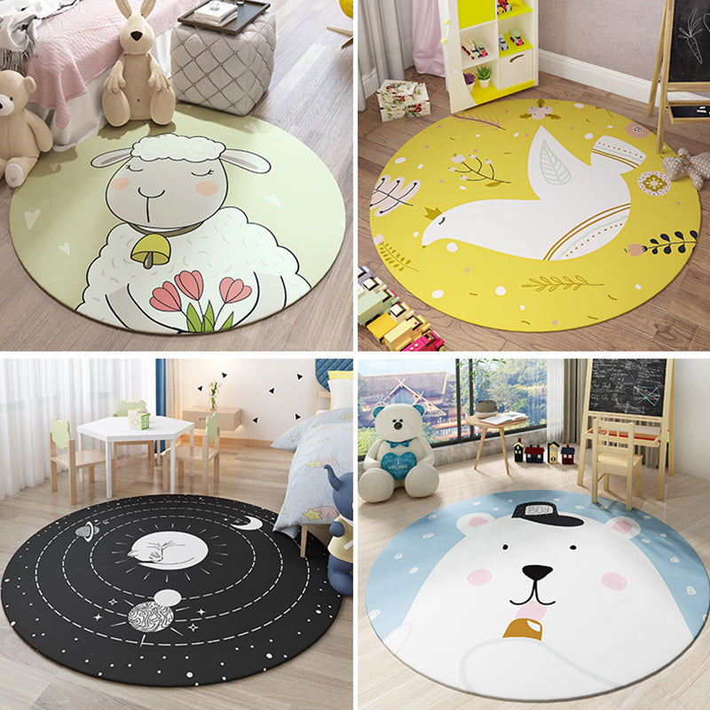 Skorter | Beautiful Children's Room Carpet Colorful Cartoon Printed Indoor Carpet Polypropylene Pet-Friendly Machine Washable Carpet