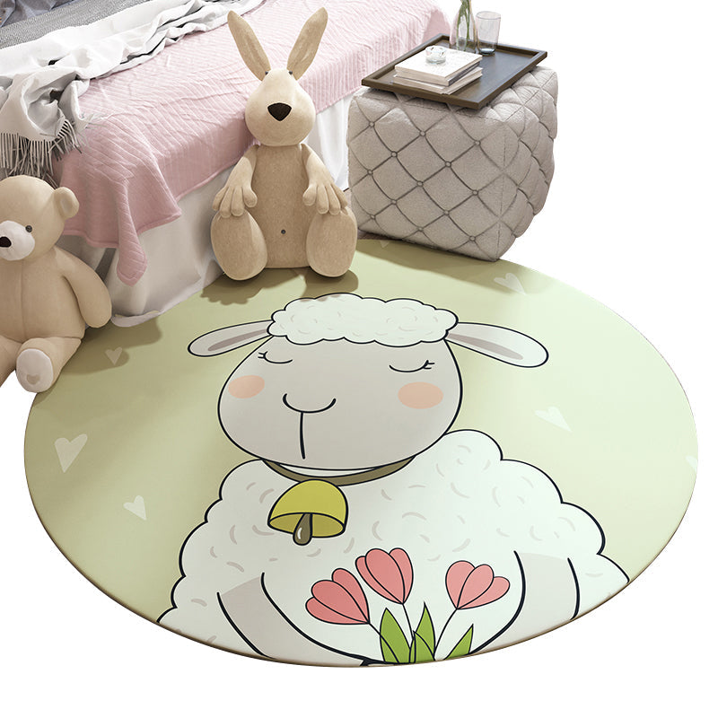 Skorter | Beautiful Children's Room Carpet Colorful Cartoon Printed Indoor Carpet Polypropylene Pet-Friendly Machine Washable Carpet