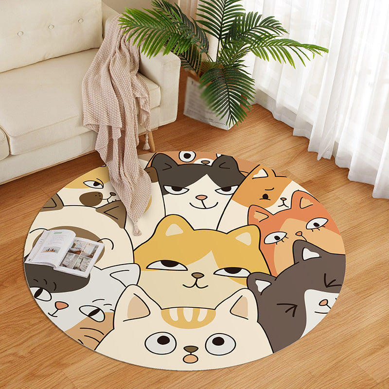 Skorter | Beautiful children's room carpet Multicolored cartoon pattern Indoor carpet PVC stain-resistant machine washable carpet