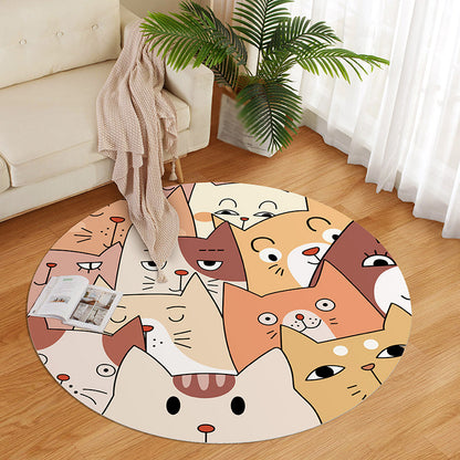 Skorter | Beautiful children's room carpet Multicolored cartoon pattern Indoor carpet PVC stain-resistant machine washable carpet