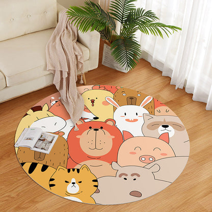 Skorter | Beautiful children's room carpet Multicolored cartoon pattern Indoor carpet PVC stain-resistant machine washable carpet