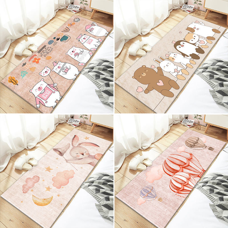 Skorter | Beautiful Bedroom Rug Multicolor Cartoon Printed Indoor Carpet PVC Non-Slip Back Machine Washable Rug