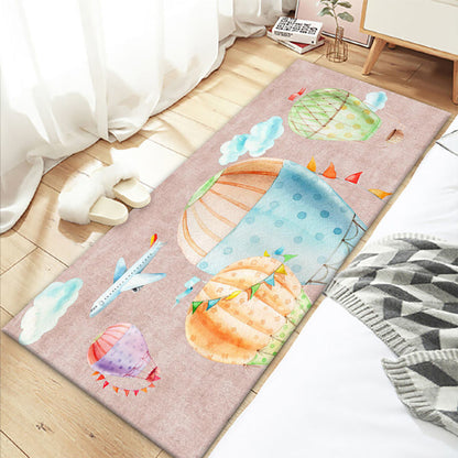 Skorter | Beautiful Bedroom Rug Multicolor Cartoon Printed Indoor Carpet PVC Non-Slip Back Machine Washable Rug