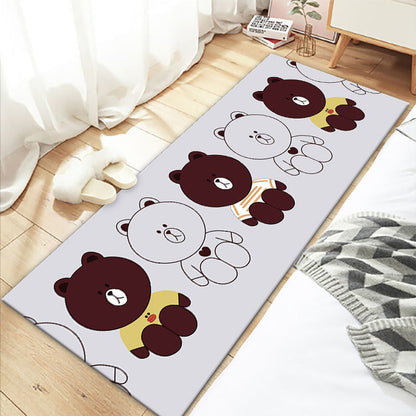 Skorter | Beautiful Bedroom Rug Multicolor Cartoon Printed Indoor Carpet PVC Non-Slip Back Machine Washable Rug