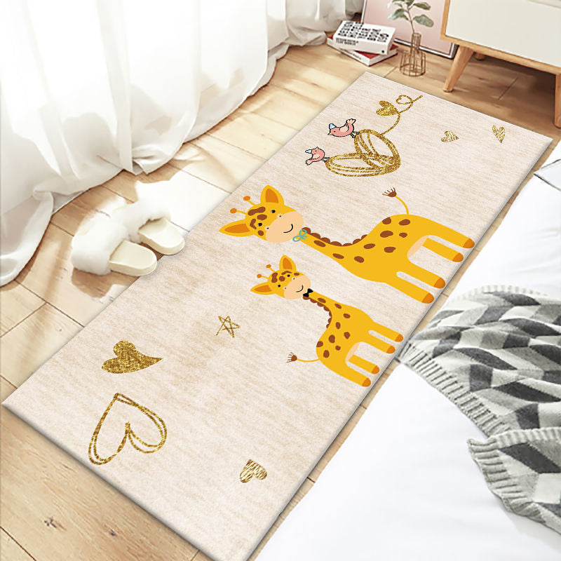 Skorter | Beautiful Bedroom Rug Multicolor Cartoon Printed Indoor Carpet PVC Non-Slip Back Machine Washable Rug